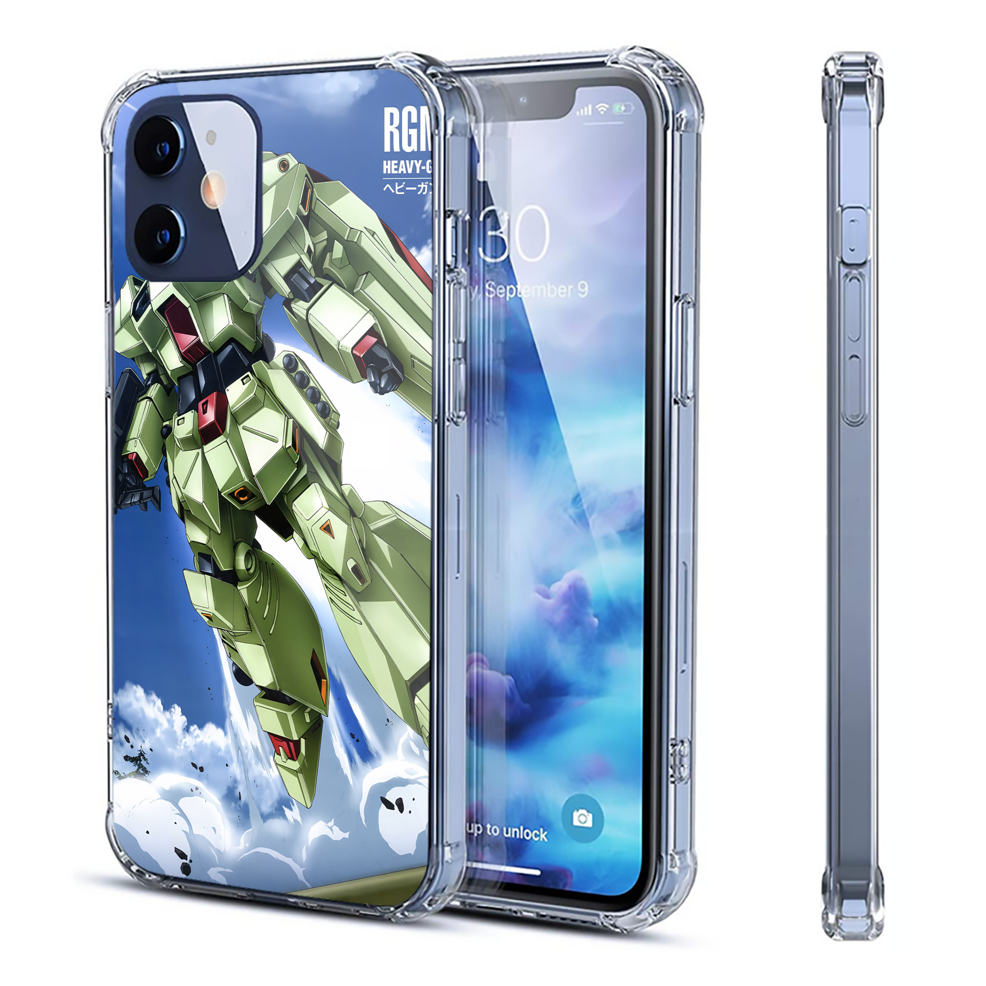 （画像用） 機動戦士ガンダム Mobile Suit Gundam 【iPhone 12シリーズ対応】透明スマホケース（クリアソフトケース）